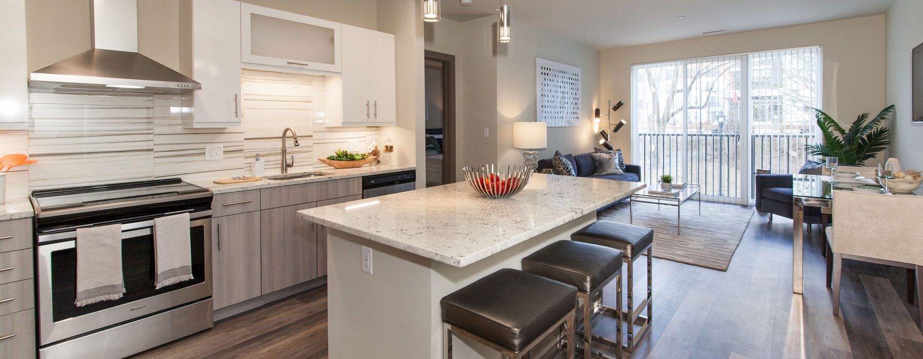 Well-lit kitchen with ample counter space